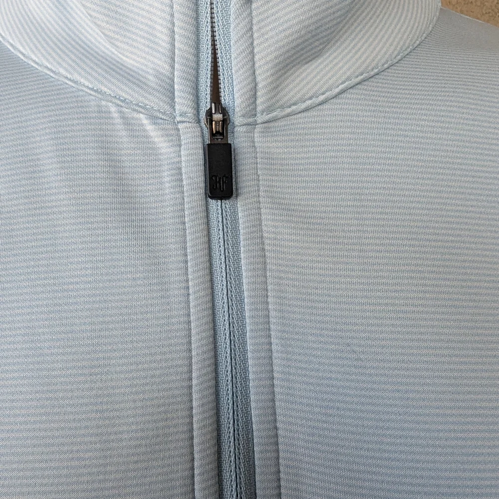 Hickey Freeman Blue Zip Up Sweater with Standing Collar